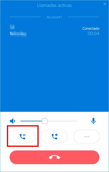 Colocando una llamada activa en espera con softphone