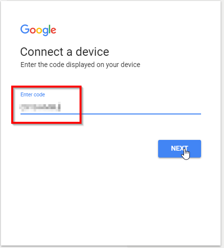 Copia el código de autorización de Google Contacts y has clic en el botón Siguiente