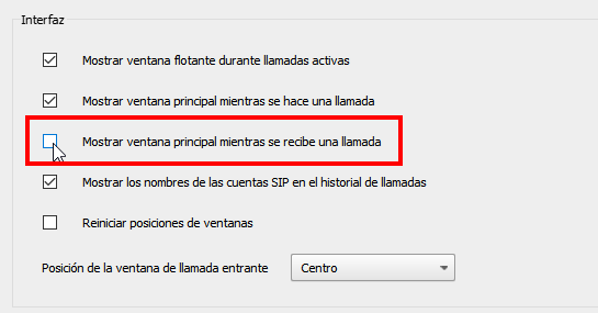 Prevenir que la pantalla principal aparezca durante llamadas entrantes